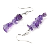 Natural Amethyst & Fluorite & Blue Lace Agate Chip Dangle Earrings Set for Women EJEW-JE06245-04-4