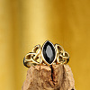 Horse Eye & Knot 304 Stainless Steel with Cubic Zirconia Finger Rings FS-WG8EA45-08-1