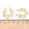Twist Brass & ABS Plastic Pearl Hoop Earrings EJEW-P336-05G-5