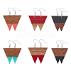 6 Pair 6 Style Resin & Wood Dangle Earrings with Iron Pins EJEW-AB00036-1