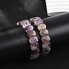 Natural Amethyst Beaded Stretch Bracelets for Women Men BJEW-M049-04D-3