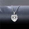 Owl Stainless Steel Pendant Necklaces PW-WG1B650-01-1