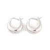 925 Sterling Silver Chunky Crescent Moon Hoop Earrings for Women EJEW-P273-01S-2