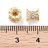 Brass Micro Pave Clear Cubic Zirconia Beads KK-P271-39A-04-3