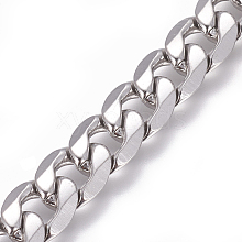 304 Stainless Steel Cuban Link Chains CHS-L020-023P