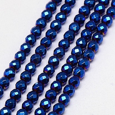 Electroplate Non-magnetic Synthetic Hematite Beads Strands G-J169B-4mm-03-1