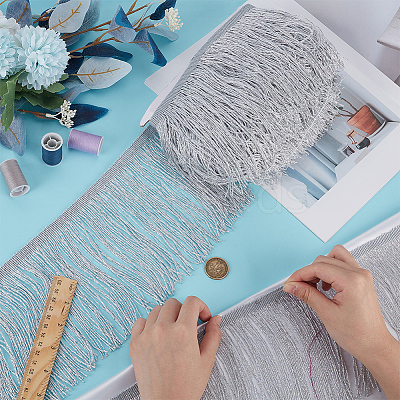 Polyester Tassel Lace Trim SRIB-WH0011-251A-02-1