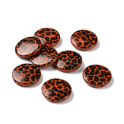 Printed Opaque Acrylic Beads OACR-P013-09-1