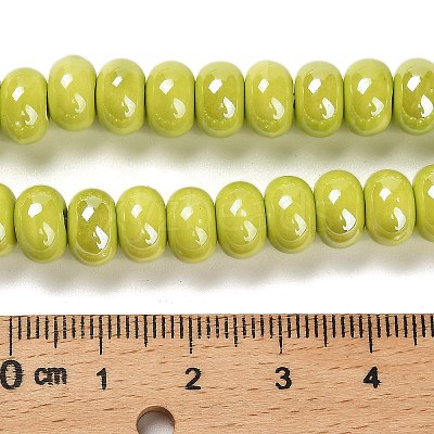 Glazed Porcelain Rondelle Beads PORC-Q001-01C-1