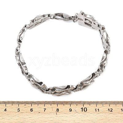 304 Stainless Steel Link Chain Bracelets Hand Polished BJEW-D379-09P-1