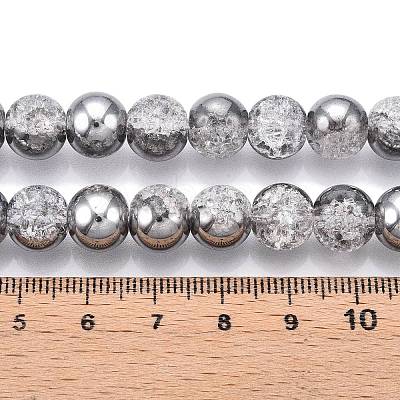 Electroplated Crackle Glass Beads Strands X-EGLA-N014-10mm-03-1