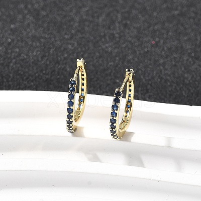 Brass Micro Pave Cubic Zirconia Hoop Earrings EJEW-P322-01G-1