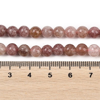 Natural Strawberry Quartz Beads Strands G-H350-A01-6mm-1