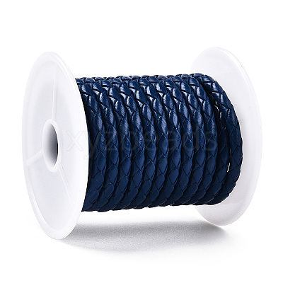 Braided Cowhide Leather Cord NWIR-N005-01M-3mm-1