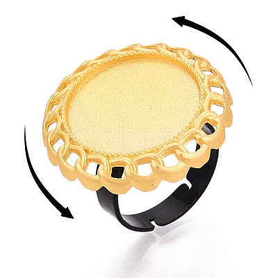 Adjustable Alloy & Iron Bezel Cup Ring Base with Rotatable Tray MAK-T012-14G-1