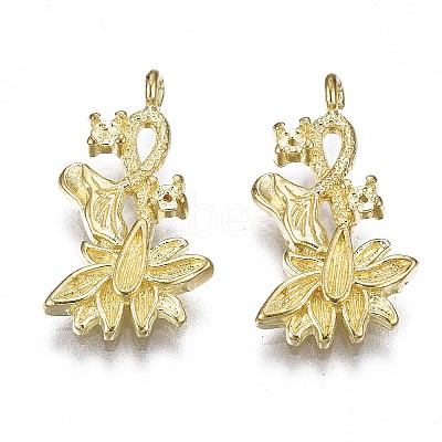 Brass Pendant Enamel & Rhinestone Settings KK-S349-299-NF-1