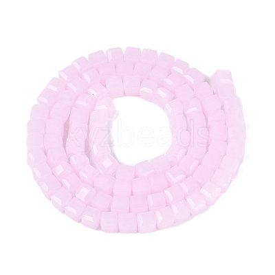 Imitation Jade Glass Beads Strands GLAA-R041-8x8mm-B03-1