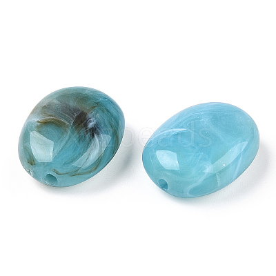 Oval Imitation Gemstone Acrylic Beads X-OACR-R047-13-1