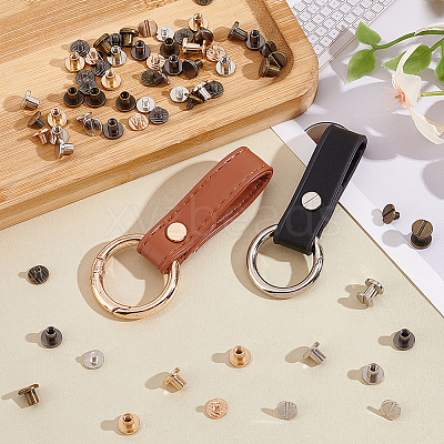 40Sets 4 Colors Alloy Screw Clasps BUTT-PH0001-30A-1