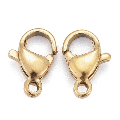 Ion Plating(IP) 304 Stainless Steel Lobster Claw Clasps STAS-H353-B-02G-1