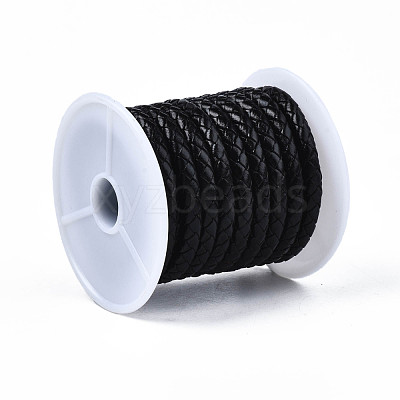 Braided Cowhide Leather Cord NWIR-N005-01C-5mm-1