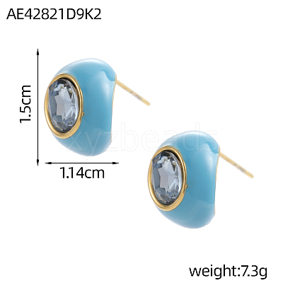 304 Stainless Steel Round Stud Earrings EJEW-OY011-83G-1