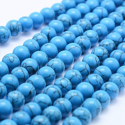 Synthetic Turquoise Beads Strands G-F531-6mm-J03-1