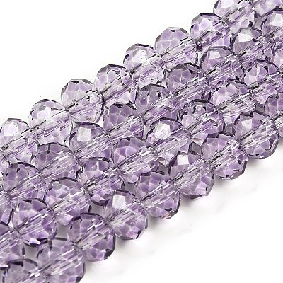 Transparent Baking Paint Glass Beads Strands DGLA-A034-T8mm-D07-1