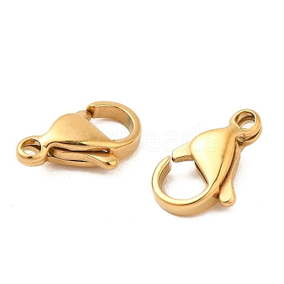 Ion Plating(IP) 304 Stainless Steel Lobster Claw Clasps Hand Polished STAS-AB12-G-01-1