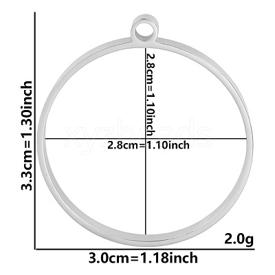 Non-Tarnish Stainless Steel Open Back Bezel Pendants PW-WGB5BE7-13-1