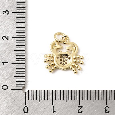 Brass Micro Pave Clear Cubic Zirconia Pendants KK-H267-065G-1