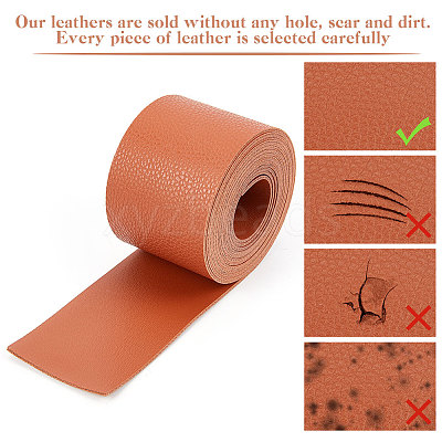 2M Flat Single Face Lychee Pattern Imitation Leather Band LC-WH0010-02C-04-1