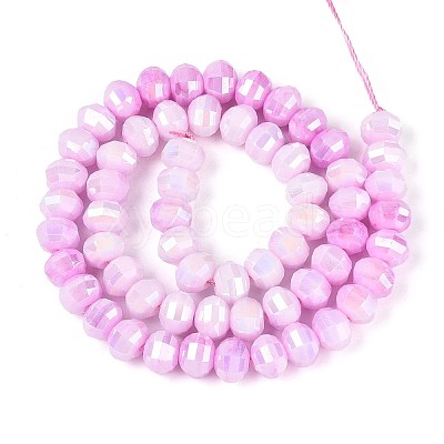 Anti-Tarnish Electroplate Glass Beads Strands GLAA-T025-8mm-19A-1