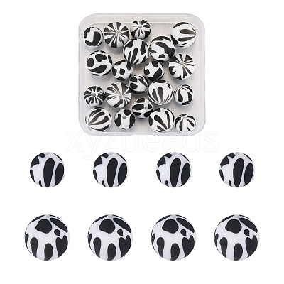 20Pcs 2 Colors Silicone Beads SIL-TA0001-07A-1