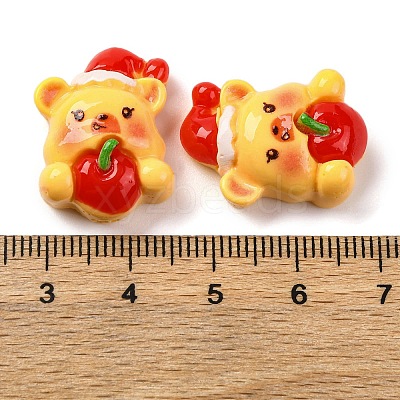 Yellow Christmas Theme Resin Cabochons RESI-R451-01F-1