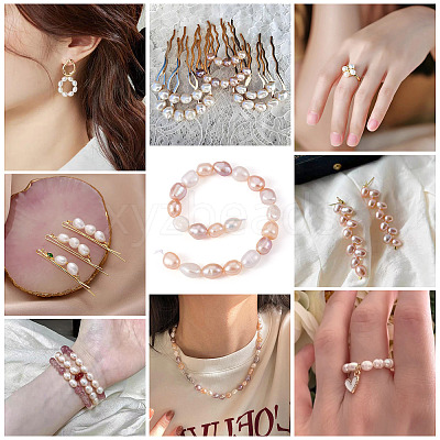 2 Strands Natural Cultured Freshwater Pearl Beads Strands PEAR-TA0001-28-1