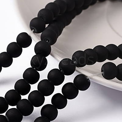Baking Paint Transparent Glass Bead Strands X-GLAA-S031-6mm-38-1