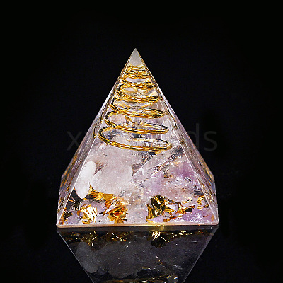 Orgonite Pyramid Resin Display Decorations X-G-PW0005-05O-1