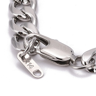 Tarnish Resistant 304 Stainless Steel Curb Chains Bracelets BJEW-JB06273-1