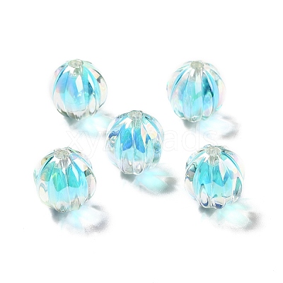 Two Tone UV Plating Rainbow Iridescent Acrylic Beads LS-TACR-D010-05A-1