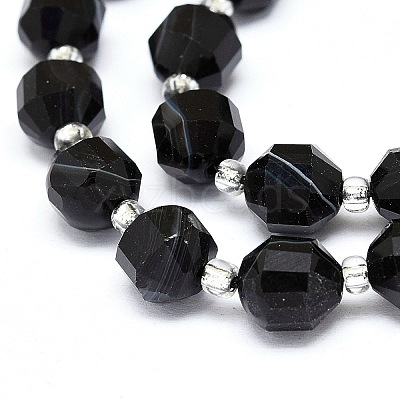 Natural Black Onyx Beads Strands G-O201B-52A-1