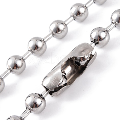 Non-Tarnish 304 Stainless Steel Ball Chain Necklaces for Women NJEW-G135-01A-P-1