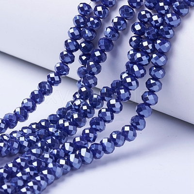 Electroplate Glass Beads Strands EGLA-A034-P4mm-A11-1