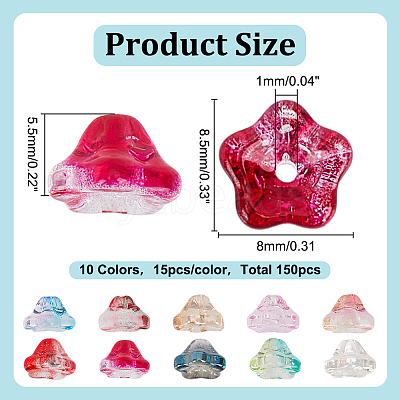 150Pcs 10 Colors Electroplate Glass Beads EGLA-HY0001-10-1