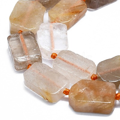 Natural Rutilated Quartz Beads Strands G-K245-J18-01-1