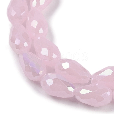 Opaque Solid Color Electroplate Glass Beads Strands EGLA-N013-J8mm-B01-1