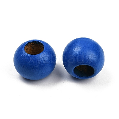 Spray Painted Wood European Beads WOOD-F017-05H-1