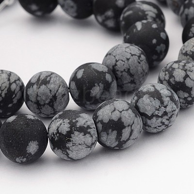 Natural Snowflake Obsidian Gemstone Beads G-J338-03-12mm-1