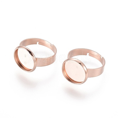 Adjustable 201 Stainless Steel Finger Rings Components STAS-G187-01RG-12mm-1