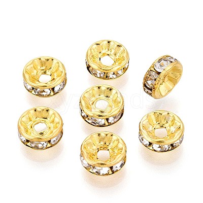 Brass Grade A Crystal Rhinestone Beads RB-A003-8MM-G-1